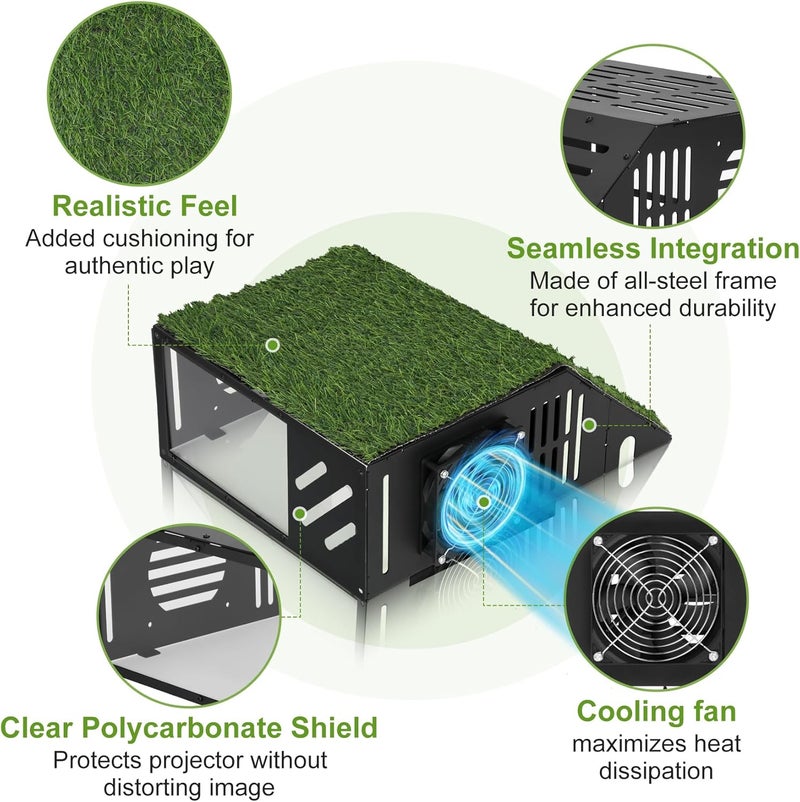 benut Golf Simulator Projector Cover, Floor-Mounted Projector Enclosure with Cooling Fan and Turf Cover, Durable Protection for Your Golf Simulation,Easy installation - Image 5